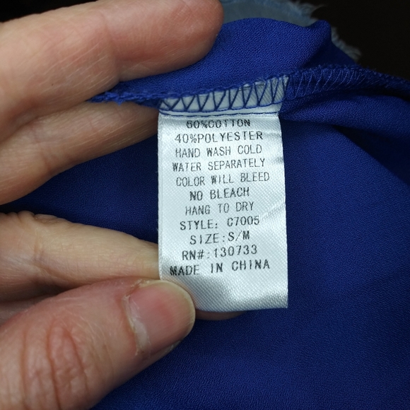 Umgee Royal Blue Pastel Embroidered Knotted Fringe Kimono - Picture 10 of 11